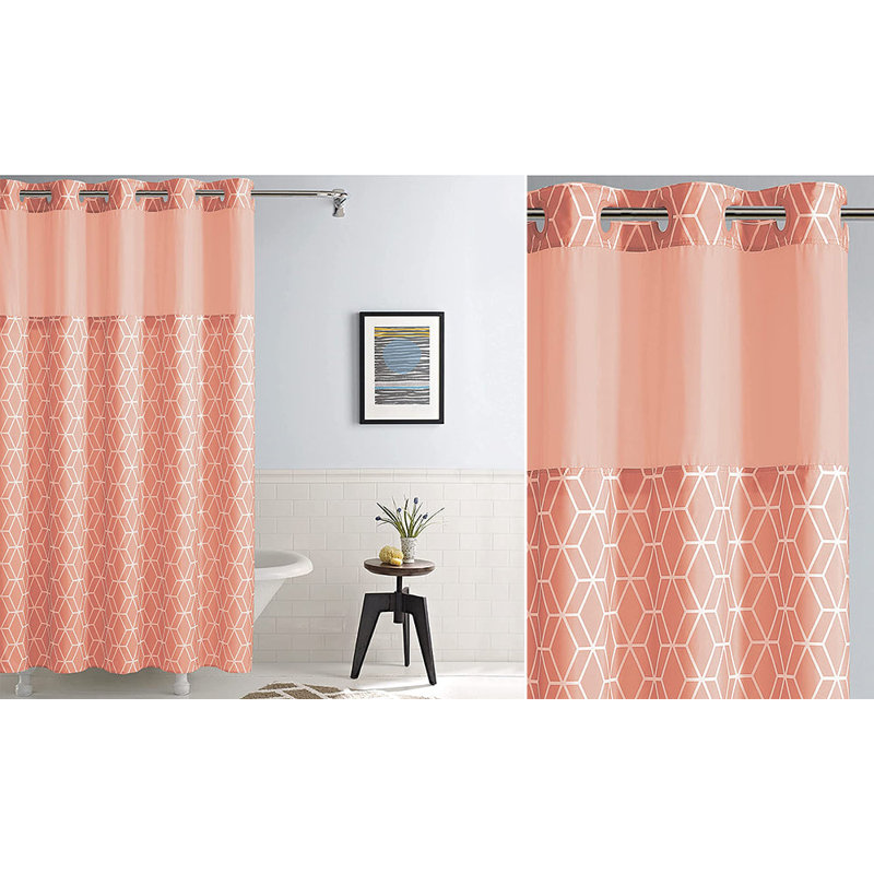 Prism Polyester Shower Curtain, Coral