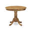 L'ensemble de table de cuisine 5 pièces pour 4 personnes comprend une table de salle à manger ronde avec piédestal et 4 chaises Parson rembourrées en lin gris, naturel-123096000-106914419-106914418