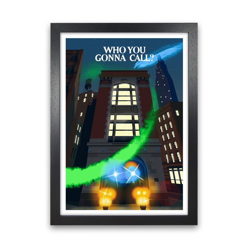 Ghostbusters Night by Richard O'Neill - Print, Black Framed, 34cm H x 25cm W x 3cm D