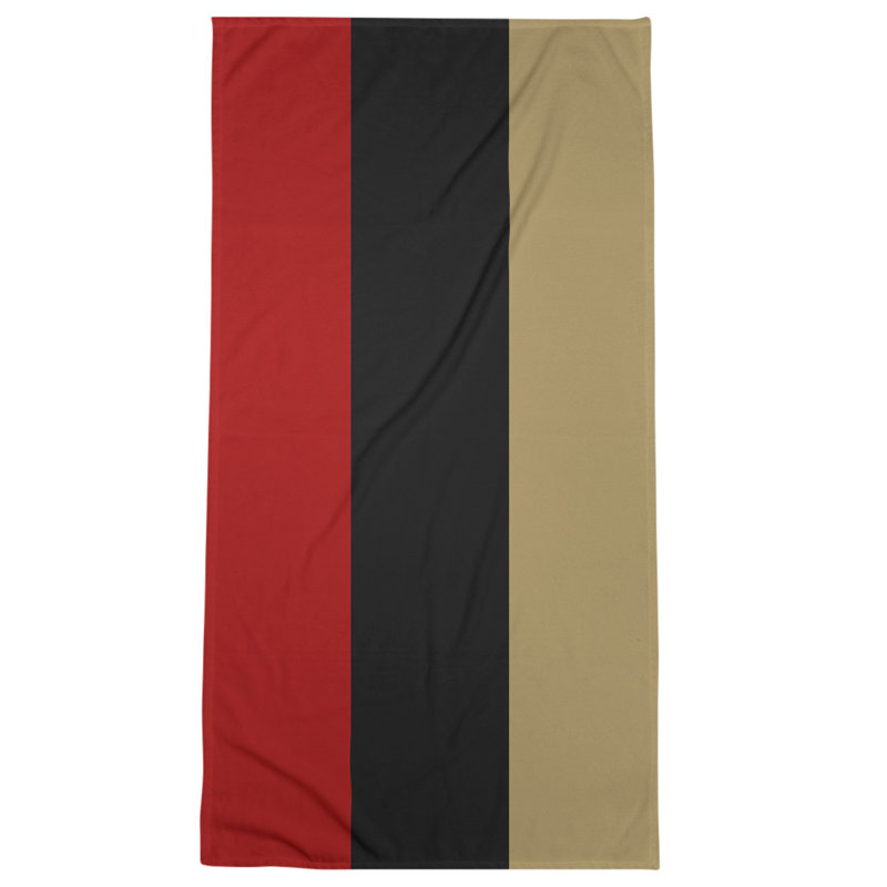 Bath Towel, Black/Red/Beige