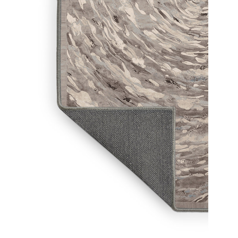 Tapis gris soyeux et moelleux, Rectangle 4 pi x 6 pi