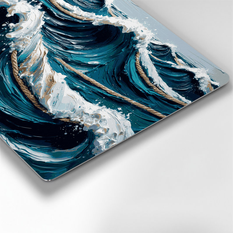 Art mural nautique abstrait bleu nautique, H 11 po x l 14 po