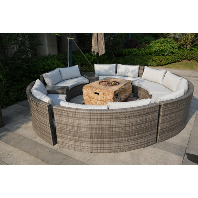 12 - Person Patio Conversation Set with Cushions