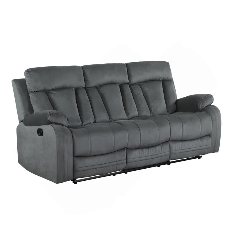 Global United Reclining Transitional Microfiber Fabric Sofa