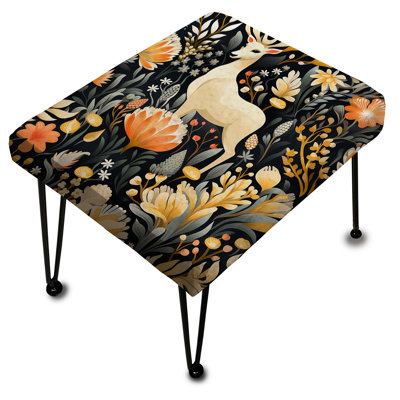 Deer Elegance In Tropical Animal Motif - Repose-pieds rectangulaire imprimé animal