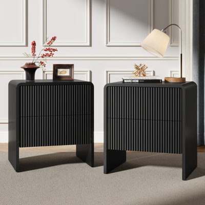 Table de chevet avec 2 tiroirs (ensemble de 2)