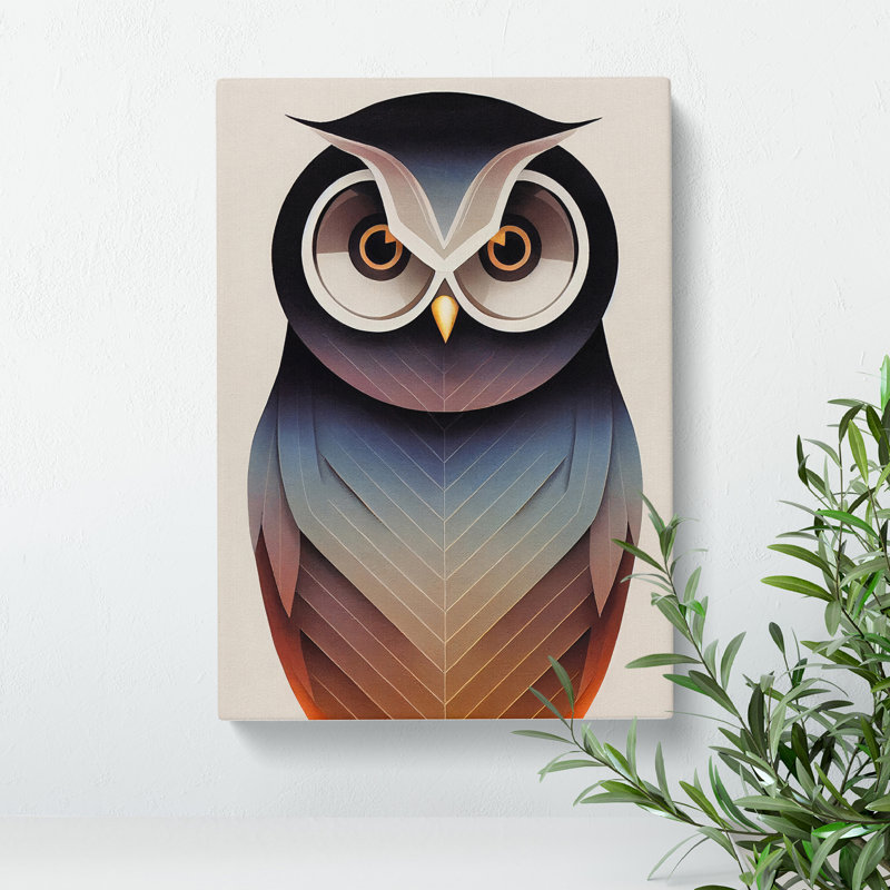Beauteous Owl Abstract - Wrapped Canvas, 50cm H x 35cm W x 3cm D