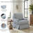 Upholstered Blue Striped Skirted Swivel Accent Arm Chair with Nailhead Trim (Set of 2)-735102302-735102301-735102244