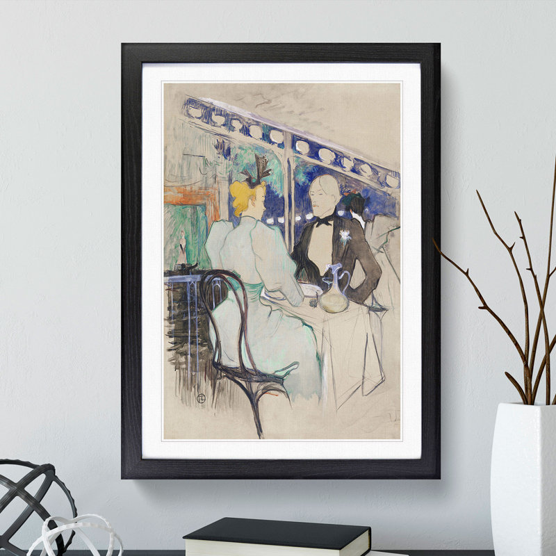 Fashionable People by Henri de Toulouse-Lautrec - Picture Frame Painting, 65cm H x 48cm W x 2cm D, Black