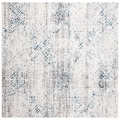 Clayton Abstract Cream/Navy Area Rug