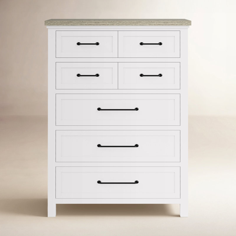 Kenya 42'' W 5 - Drawer Dresser, White/Fog