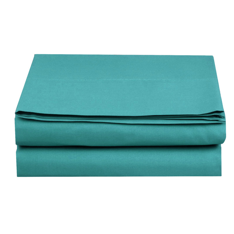 Drap en microfibre douce et respirante, Turquoise, Drap plat de taille de lit double