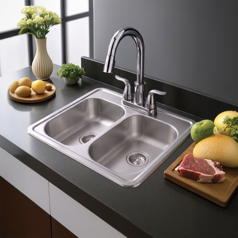 Fine Fixtures Drop-In Stainless Steel Kitchen Sink