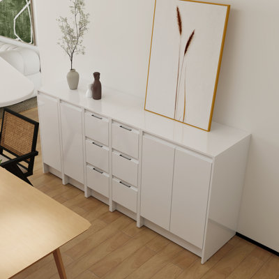 72" Freestanding Bathroom Storage Cabinet Combination, Soft Close Doors and Drawers
