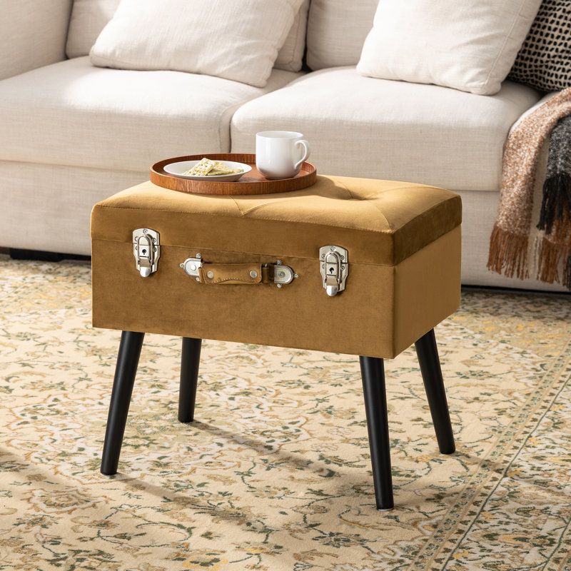Tabouret de coiffeuse en bois massif Coleridge, Brun / noir