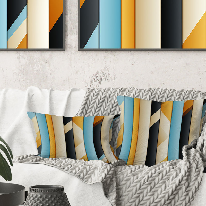 Urban Chic Striped Pattern II - Striped Polyester Pillow