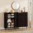 24 Pair Shoe Storage Cabinet, 31.5 Inch 6-Tier Shoe Cabinet with Adjustable Shelves & Sliding Doors, Mid-Century Modern Freestanding Shoe Storage Organizer for Entryway, Hallway, Living Room-101295442-103896335