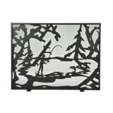Fly Fishing Creek Single Panel Fireplace Screen