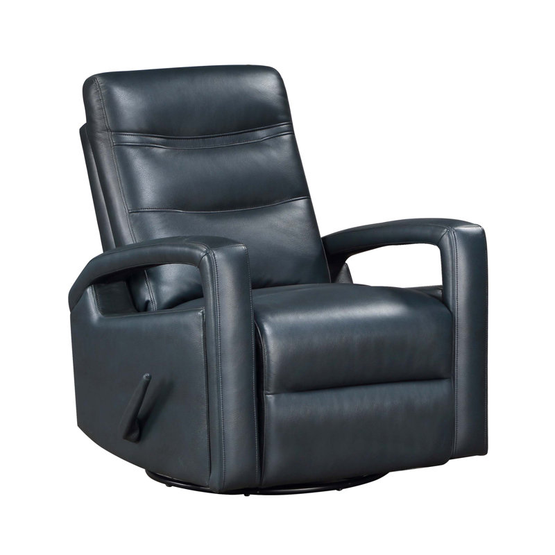 Upholstered Swivel Glider Recliner Chair For Living Room, Office With Faux Leather And 360-Degree Rotation,  For Comfort And Style.