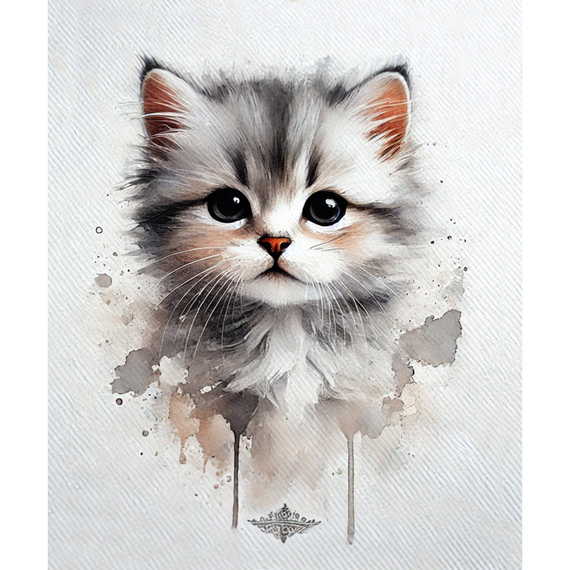 «Adorable Fluffy Kitten», reproduction d'art sur toile, H 16 po x l 12 po