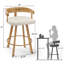 Tabouret tournant 29,5 "avec dossier en bois massif et siège rembourré-410636187-410848292-410848789