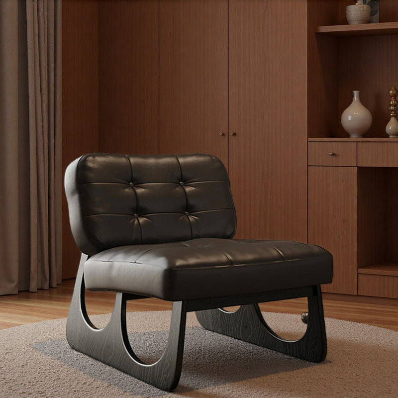 Chaise de loisir simple rétro Mid-Century., Noir