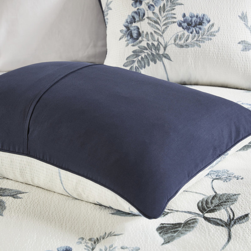 Édredon en seersucker imprimé très grand / très grand bleu, édredon doux et confortable avec motif texturé bleu