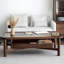 Table basse moderne en bois massif brun de 51,18 po