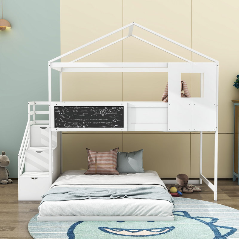 Slavkov Kids Twin Over Full Bunk Bed, White