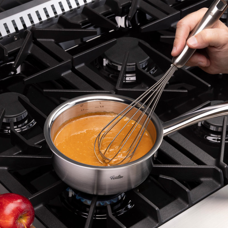 Fissler Essential 12 Inch Wisk, 18/10 Stainless Steel Kitchen Utensil for Mixing & Whipping, Ergonomic Handle, Dishwasher Safe
