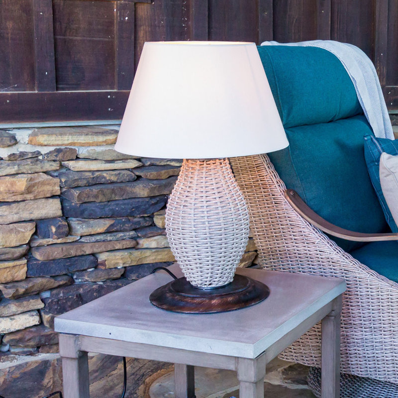 Townsend 26 " Plug-in Outdoor Table Lamp, 26" x 16" x 16", Smoke