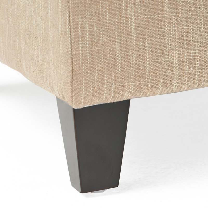 Connie Upholstered Ottoman, Sand Polyester Blend