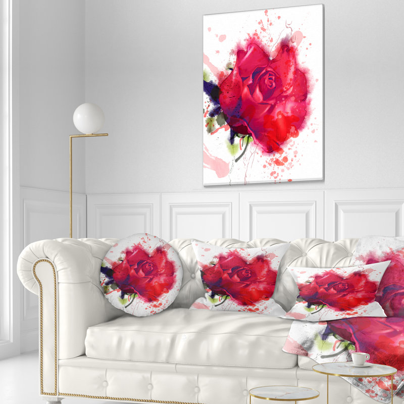 Coussin décoratif imprimé floral rose magnifique