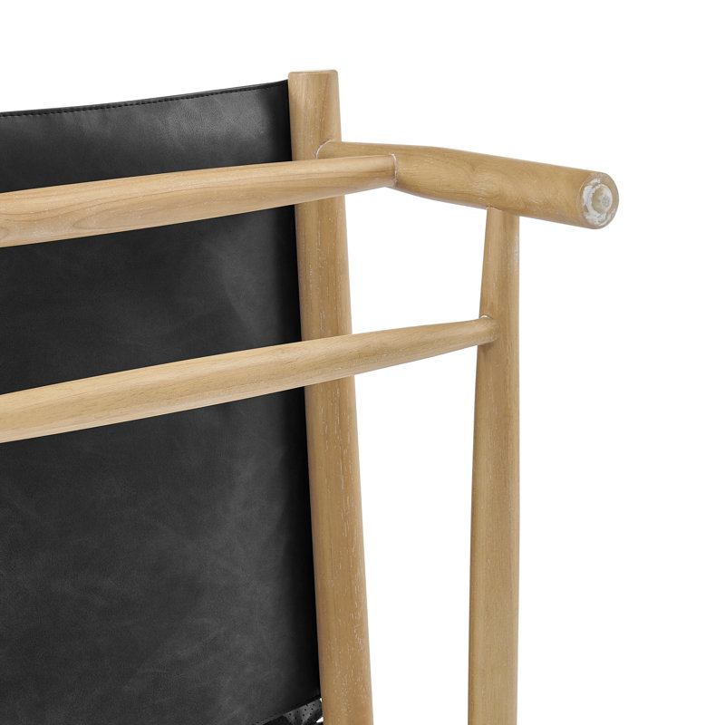 Pihu Faux Leather Tufted Accent Chair, Casa Black Faux Leather