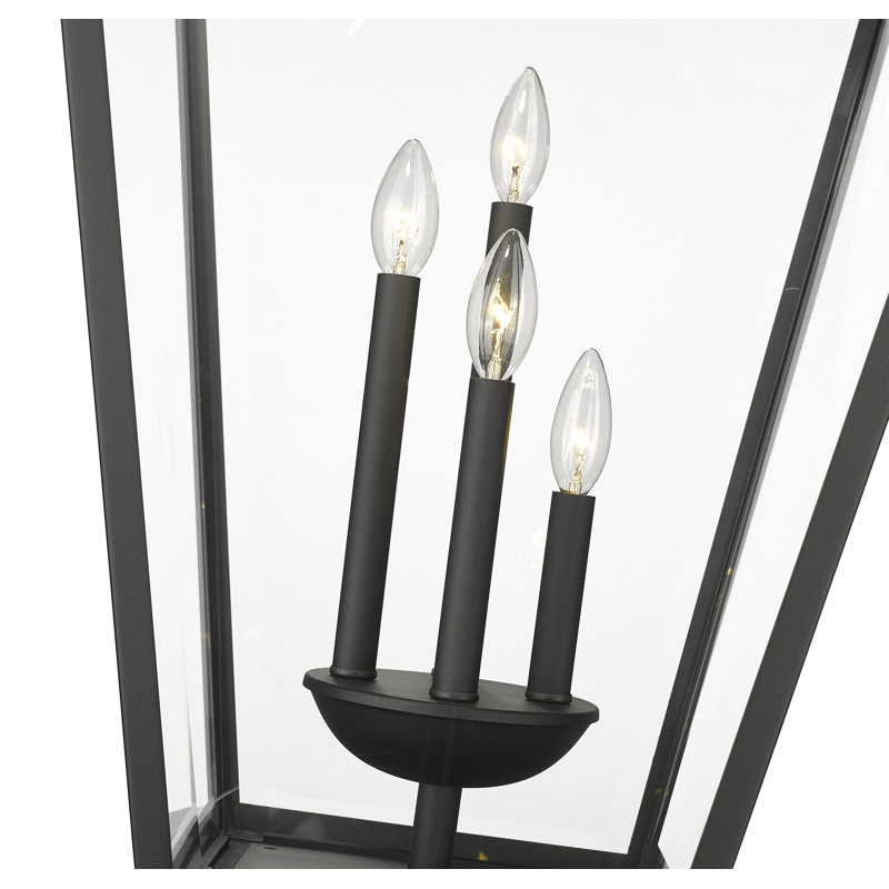Museum Black Large Outdoor Pier Mount Lantern with Clear Glass