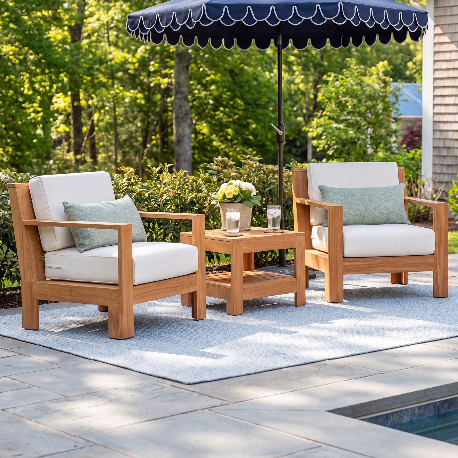Chaney 2-Person Sunbrella® Patio Seating Group, Off White