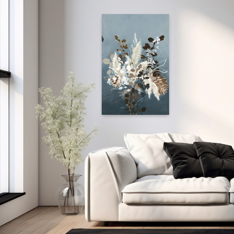 Feuilles lumineuses 3, art contemporain abstrait, H 36 po x l 24 po