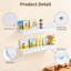 Ensemble de 4 tablettes flottantes murales en bois blanc rustique pour la chambre à coucher, le salon, la cuisine et la décoration de chambre
