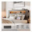 Cadre de lit très grand, cadre de lit plateforme en bois avec tête de lit à DEL avec rangement et 2 ports USB, silencieux, aucun sommier nécessaire et outil d'assemblage facile, grand rangement sous le lit, gris foncé-1488536773