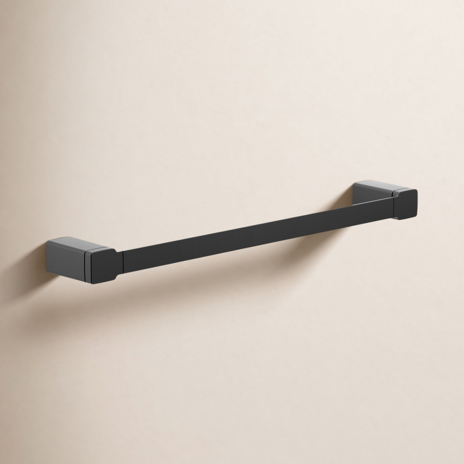 90 Degree 18" Wall-Mounted Towel Bar, Matte Black