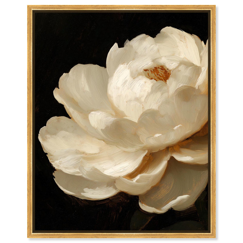 Dramatic Bloom Canvas Dark Elegant Florals par , Cadre doré, H 25 po x l 21 po