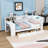 Wood Daybed with Shelves, Drawers, Charging Station, LED and Desk-1291489866-1291489867