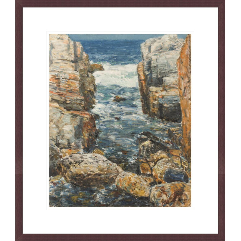 The South Gorge Appledore Isles of Shoals (The Gorge) par Childe Hassam, impression giclée encadrée, H 20,39 po x l 17,75 po
