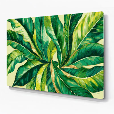 Hawaiian Ti Leaves Green Metal Wall Art