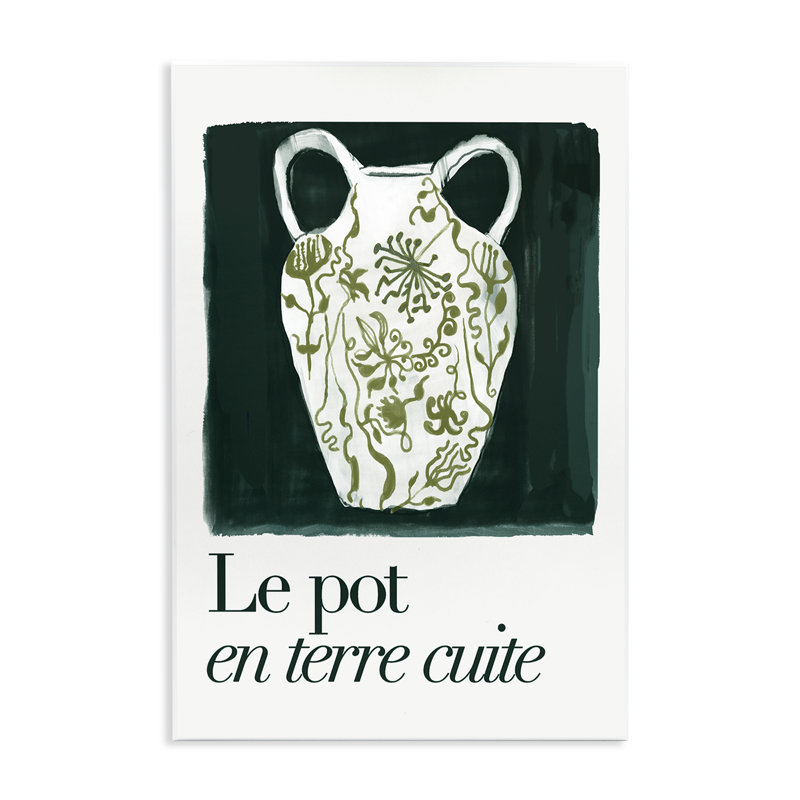  "Floral Pot Vase", art mural sur bois par cartissi, H 15 po x l 10 po