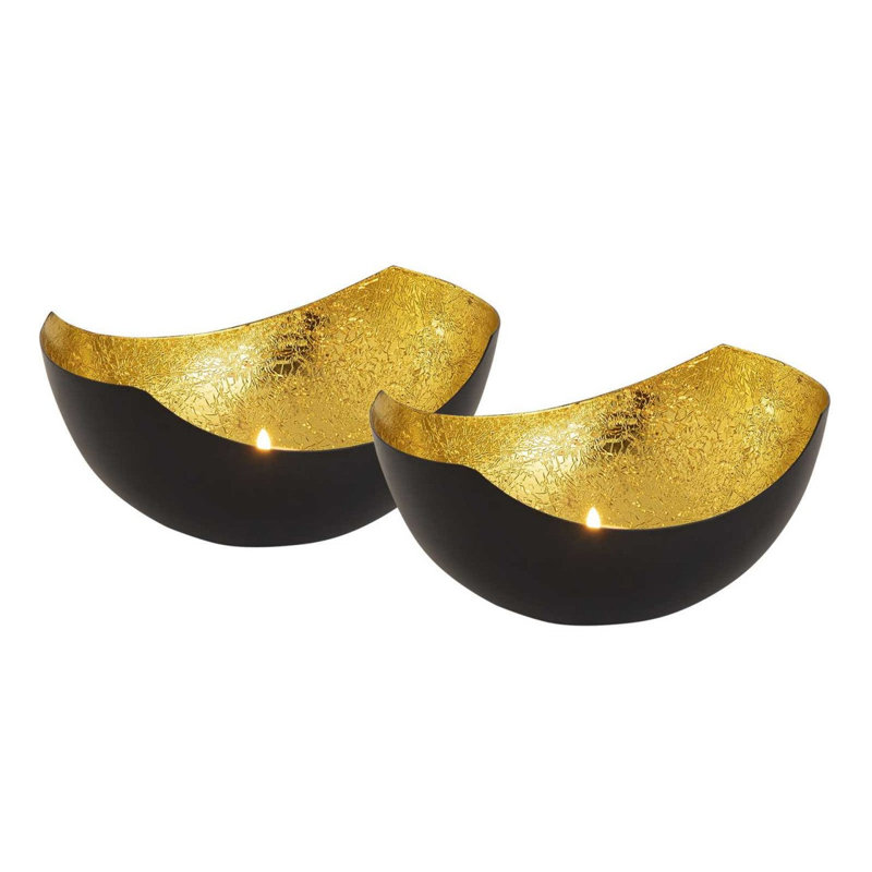 2 Piece Metal Tealight Holder Set