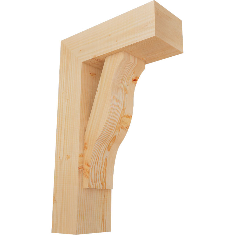 Support de bloc lisse l 7 1/2 po x P 20 po x H 32 po avec support décalé, sapin Douglas, 32 x 20
