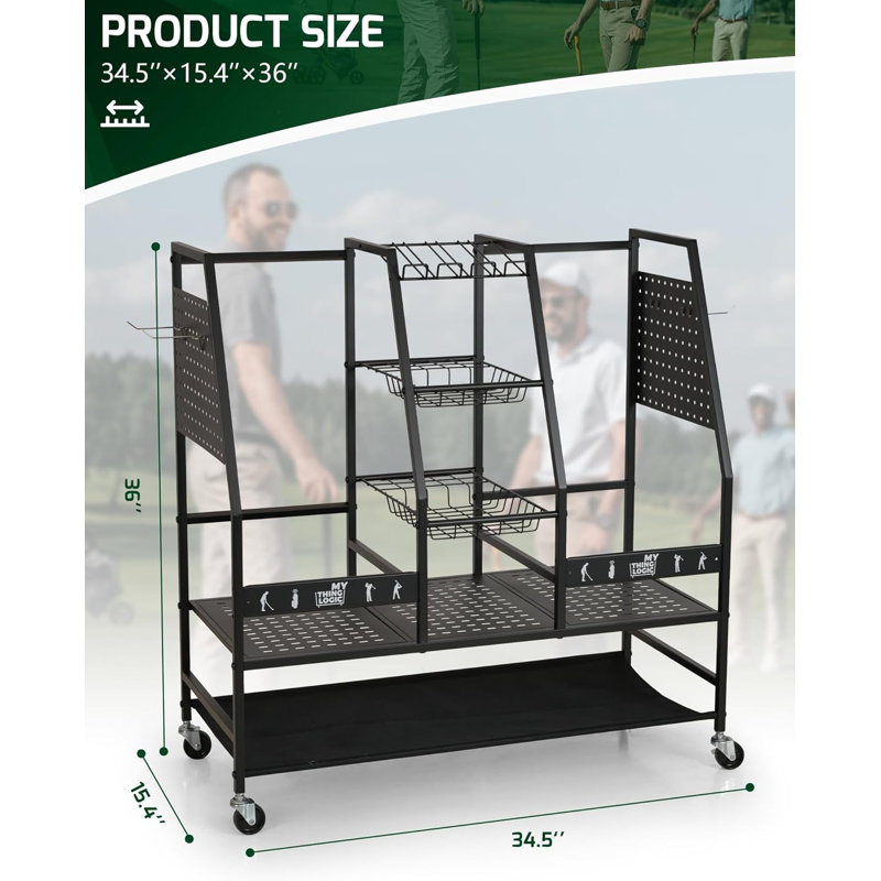 2-Bag Golf Storage Rack,Garage Organizer