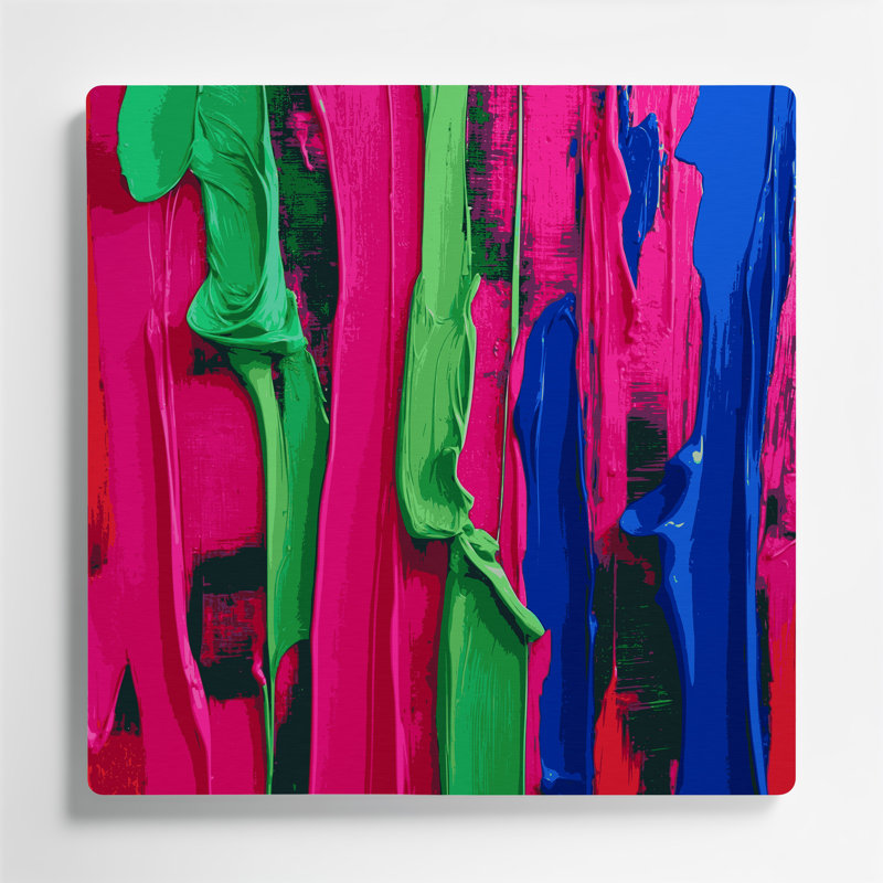 Art mural abstrait en métal rouge 55, H 12 po x l 12 po