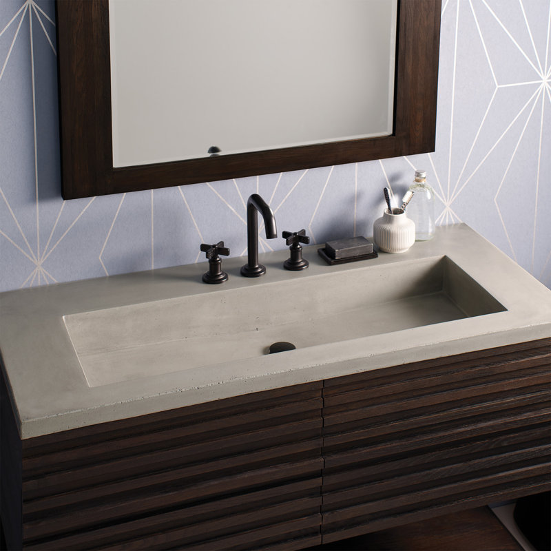 48" Capistrano Vanity Top With Integral Sink, Ash , 8" Centers